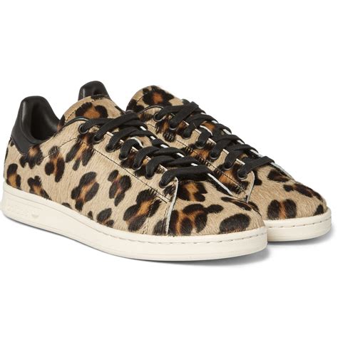 adidas Originals Leather Stan Smith Leopard-print Pony Hair Sneakers in ...