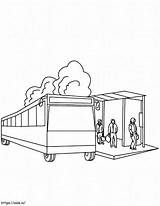 Free Bus Stop coloring Page sketch template