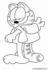 Garfield Looking You Coloring Page  Free Printable Pages sketch template