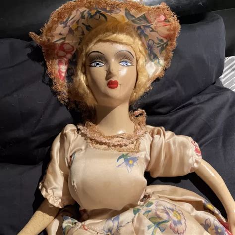 RARE, ART DECO c1920-1930 composition boudoir bed doll All Original $148.00 - PicClick