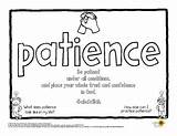 PATIENCE Bahai Quote And Virtue Word Coloring Page By Little One Resources sketch template