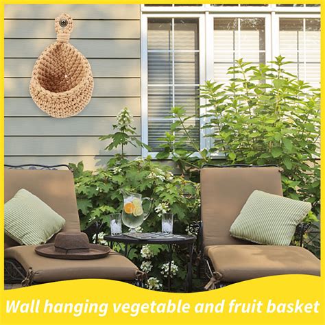 Hanging Basket Wall Planters Jute Teardrop Pot Holder for Fruit (18x17.5cm) | eBay