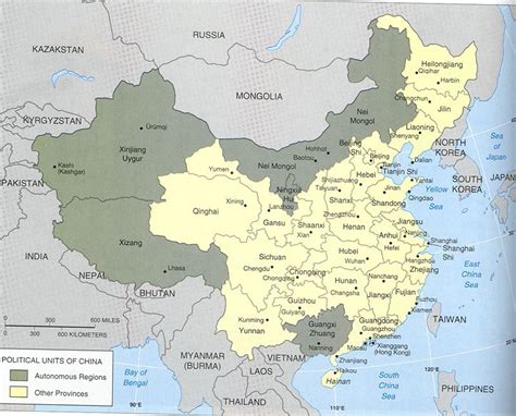 China provinces-Autonomous Regions | Mapa