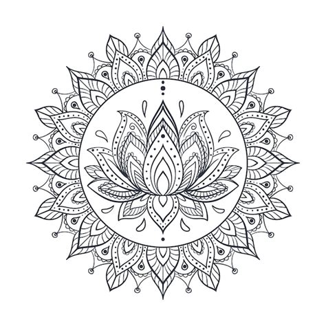 Lotus Mandala Coloring Pages