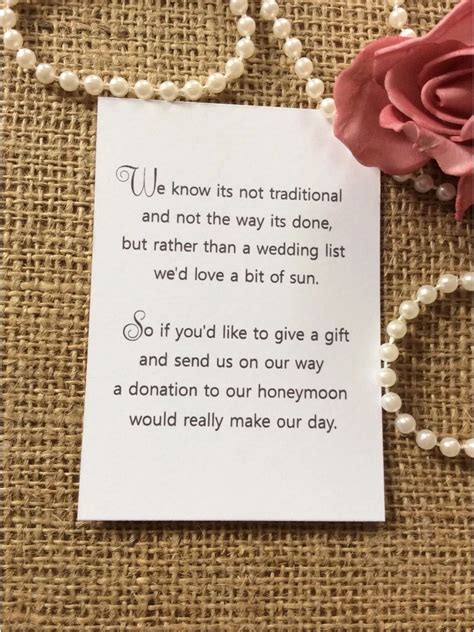 25 /50 WEDDING GIFT MONEY POEM SMALL CARDS ASKING FOR MONEY CASH FOR INVITATIONS | Wedding gift ...