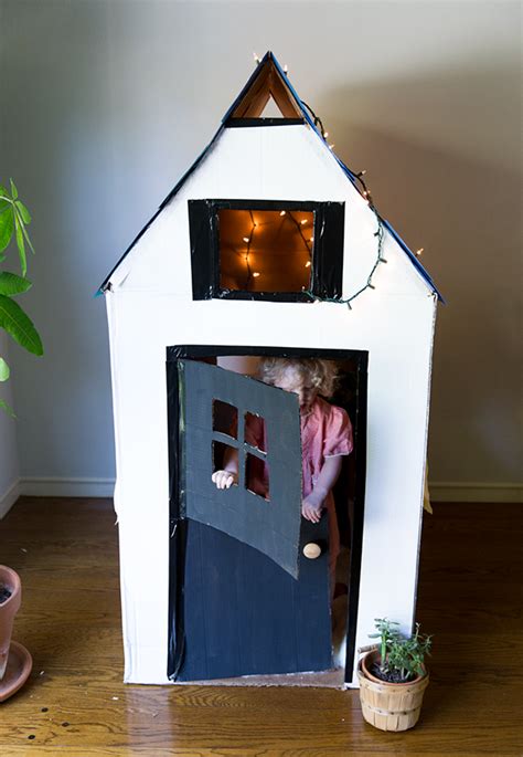 DIY Cardboard Playhouse from a Box - Say Yes