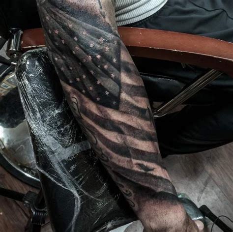 American Flag Forearm Tattoo Sleeve