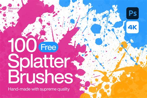 Photoshop Action - 100 Splatter Photoshop Brushes