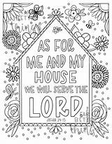 Bible Verse Coloring Page  Joshua 2415 Printable Digital Download sketch template