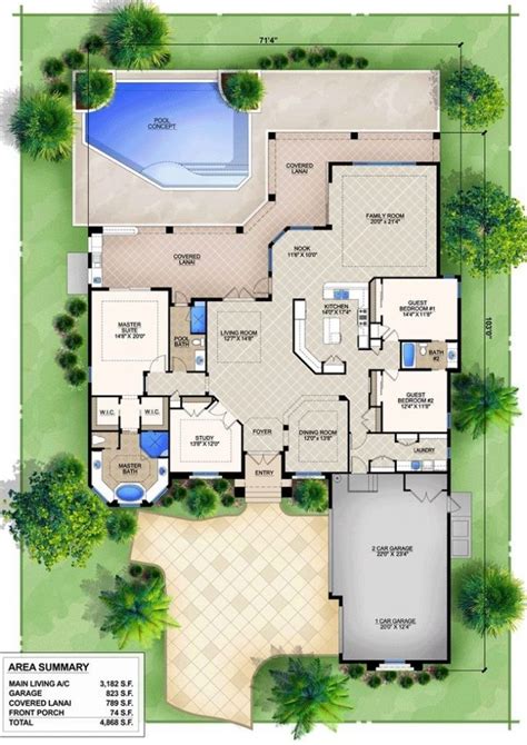 Awesome Floor Plans For Homes With Pools - New Home Plans Design