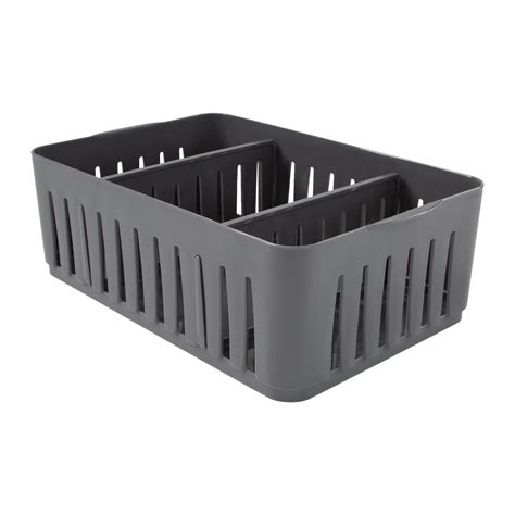 Simplify Stackable Organizer Bin with Adjustable Dividers in Grey ...