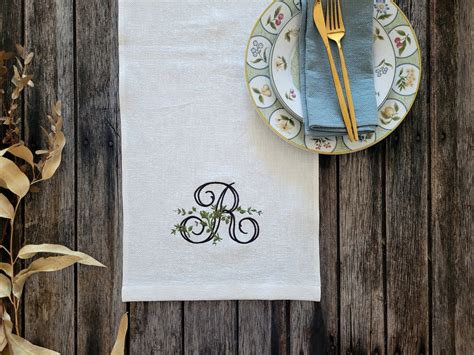 MONOGRAM Table Runner, Personalized Table Runner, Linen Runner, Embroidered Personalized Table ...