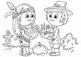 Pilgrims And Indians Coloring sketch template