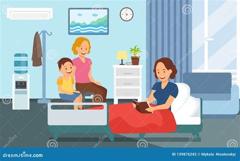 Visit In A Hospital Cartoon Vector | CartoonDealer.com #85827105