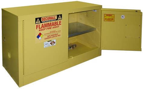 Securall WMA312 | Wall Mounted Flammable Cabinet, Self-Close/ Self-Latch, Safe-T-Door, 12 Gallon ...