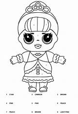 Printable LOL Doll Color By Number Coloring Page  Free sketch template