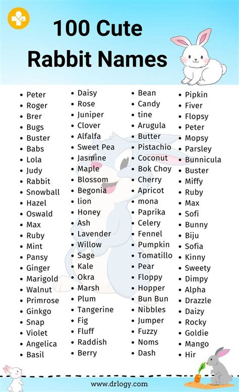 Rabbit Names Rabbit Names, Bunny Names, Cat Names, Pet Bunny Rabbits ...