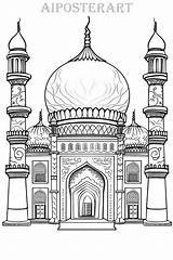 Mosque Coloring Pages sketch template