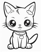 Kitten Coloring Pages For Kids sketch template