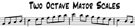 Two Octave Major Scales | Major scale, Music page, Scale