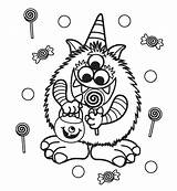 Halloween Monster Coloring Pages Printable Sketch Page sketch template