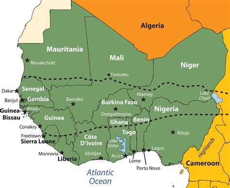 Countries Of West Africa Map - United States Map
