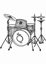 Drum Set Coloring Page sketch template