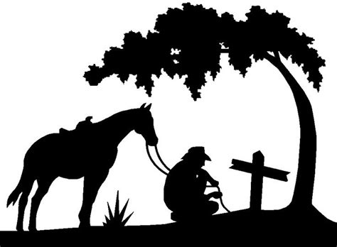 Praying cowboy | Silhouette art, Silhouette clip art, Horse silhouette