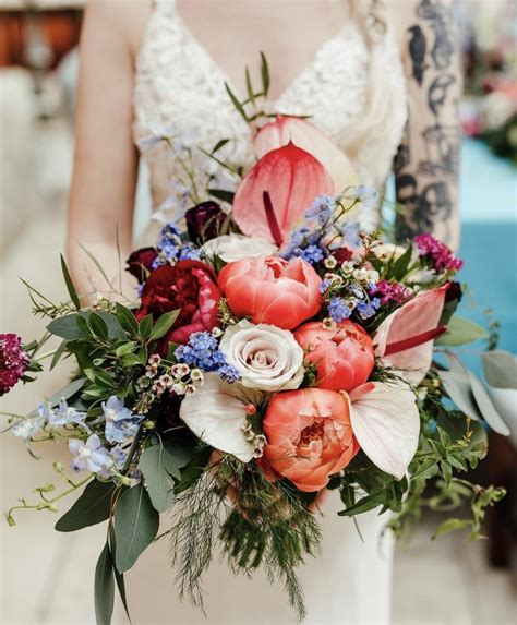 Creating Vibrant Wedding Bouquets with Anthuriums and Roses