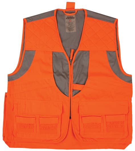 Adult Blaze Orange/Tan Deluxe Shell Hunting Vest/Game Bag - Master ...