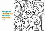 Girl Scientist Coloring Page sketch template