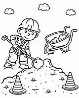 Construction Worker coloring Picture sketch template