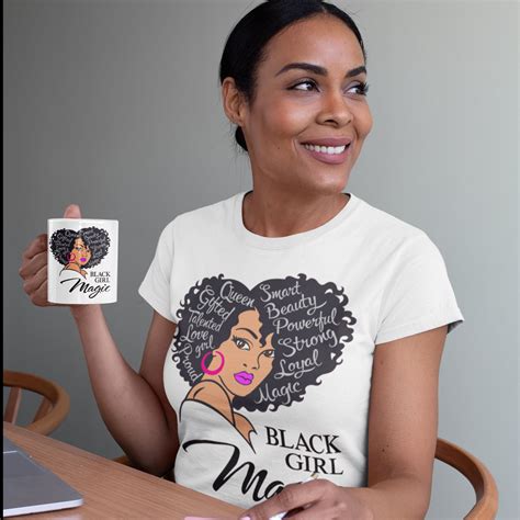 Black Girl Magic T-Shirt Afro Quotes Black Art Women | Etsy