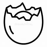 Cracked Eggshell Sketch Two Shells From A Chicken Egg Vector  sketch template