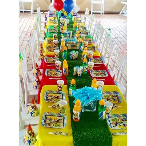 Teletubbies 1st Birthday table set up | Rainbow birthday party, Twins ...