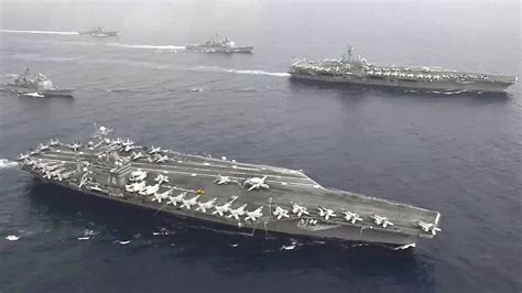 US Sends Message To China With Two Aircraft Carriers Sail Philippine Sea - YouTube