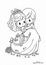 Cute wedding Couple  Coloring Pages For Kids sketch template
