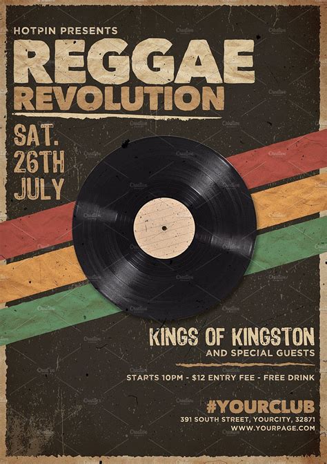 Reggae Party Flyer Template | Vintage poster design, Retro poster, Art ...