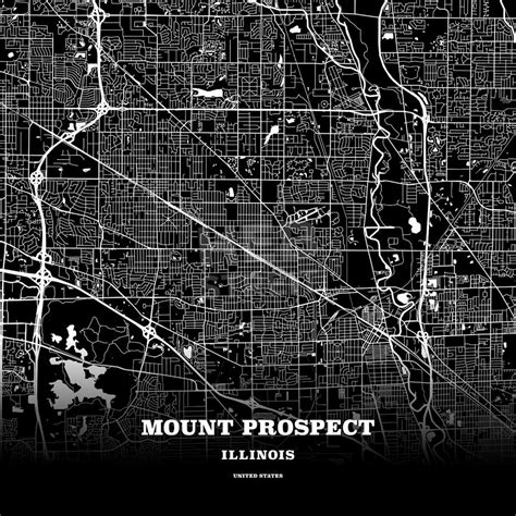 Mount Prospect, Illinois, USA map | Map poster, Poster template, Usa map