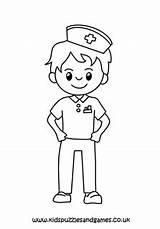 Male Nurse Colouring Page  Kids Puzzles And Games sketch template