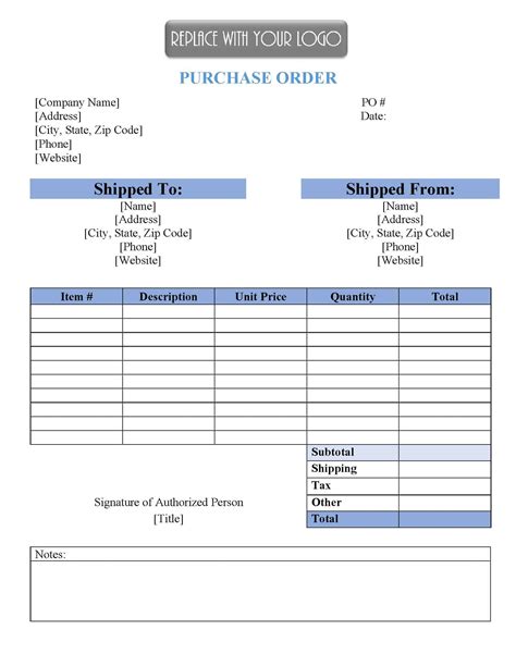 FREE Purchase Order Template | Instant Download