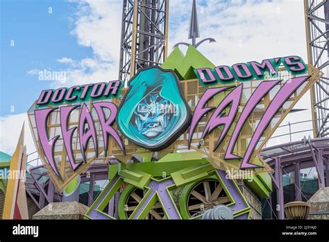 ORLANDO, USA - MARCH 07 2022: Dr Dooms Free Fall ride at Islands of ...