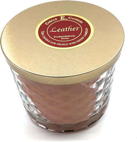 Amazon.com: Circle E Candles Leather Scented Jar Candle | 17oz | 85 Hour Burn Time: Home & Kitchen