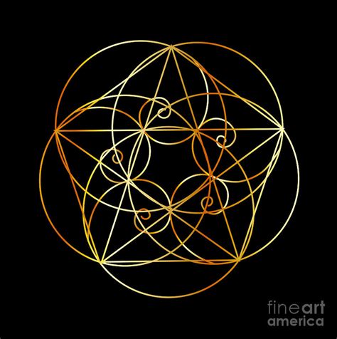 Fibonacci Spiral- The Sacred Geometry Digital Art by Shawlin