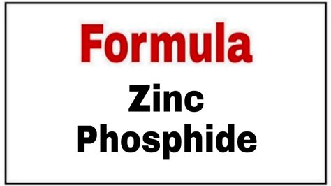 How to write chemical formula of Zinc Phosphide|Zinc Phosphide formula| - YouTube