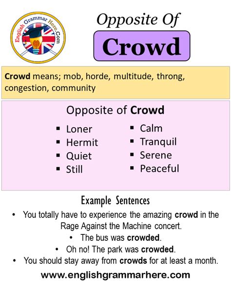 Opposite Of Crowd, Antonyms of Crowd, Meaning and Example Sentences ...