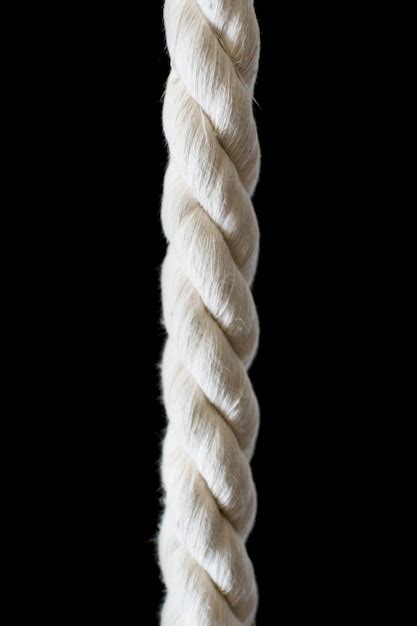 Premium Photo | White thick rope texture isolated