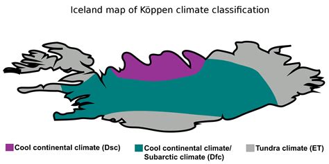 Iceland map of Köppen climate classification Iceland Climate, Geography, Science, Result, Image ...
