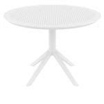 Truva Resin Outdoor Dining Table 42 inch Round White ISP146-WHI | CozyDays