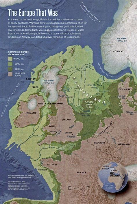 A map of Doggerland | Old maps, Ice age, Map